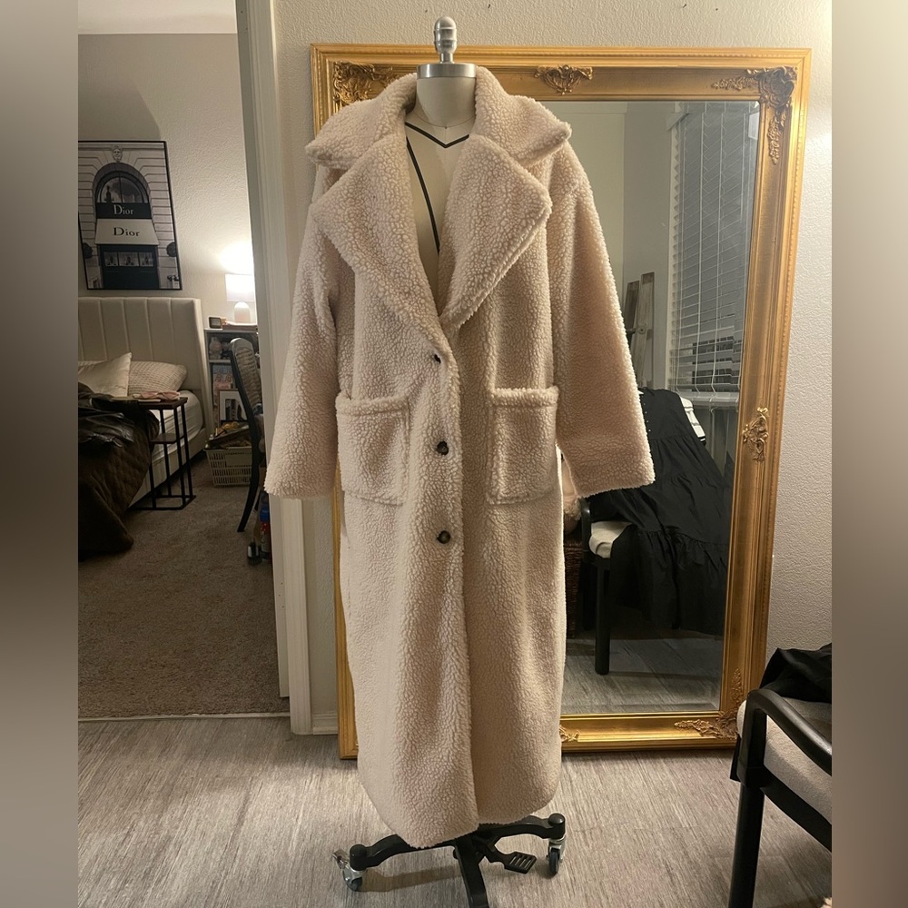 Women's Cream Teddy Coat